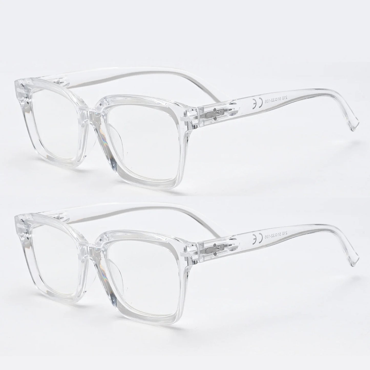 3 In 1 2PCS Progressive Multifokale Anti Blaues Licht Gläser Retro Fashion Square Gläser Übergroßen Rahmen Brillen +1,0 bis +3,0