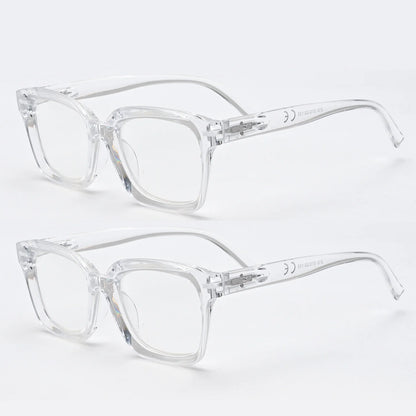 3 In 1 2PCS Progressive Multifokale Anti Blaues Licht Gläser Retro Fashion Square Gläser Übergroßen Rahmen Brillen +1,0 bis +3,0