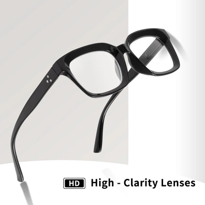 3 In 1 2PCS Progressive Multifokale Anti Blaues Licht Gläser Retro Fashion Square Gläser Übergroßen Rahmen Brillen +1,0 bis +3,0
