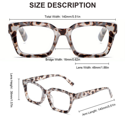 3 In 1 2PCS Progressive Multifokale Anti Blaues Licht Gläser Retro Fashion Square Gläser Übergroßen Rahmen Brillen +1,0 bis +3,0